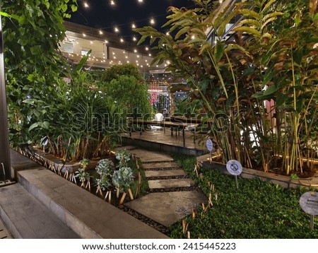 Interior of 2nd floor inside Central Market Mall at Pantai Indah Kapuk 2, West Jakarta, Indonesia.