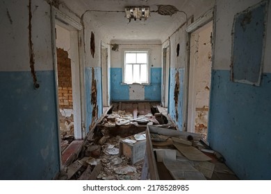 Interior Of Abandoned House In Chernobyl Exclusion Zone Surrounding Nuclear Power Plant With High Radioactive Contamination, Chernobyl, Ukraine