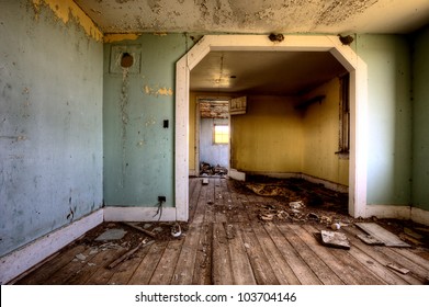 Interior Abandoned House Prairie Saskatchewan Canada