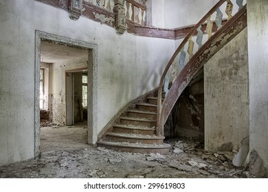 The Interior Of An Abandoned Mansion