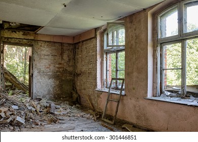 The Interior Of An Abandoned Mansion