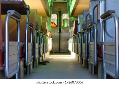 Interior Of Abandoned Train Car Stranded In The California Desert Along The Impossible Railroad Line By The San Diego And Arizona Eastern Railway Company