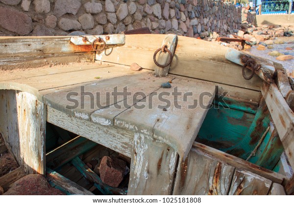 Interior Abandoned Wooded Fishing Boat On Stock Photo Edit