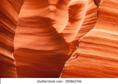 Interior of Antelope Canyon, woderful orange waves made of stone