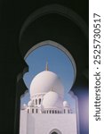 The interior arches of the Sheikh Zayed Grand Mosque captured on 35mm film.