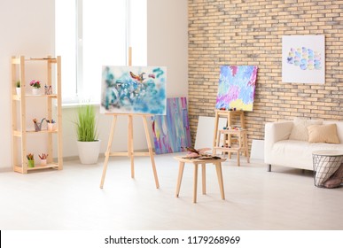 Interior of artist's workshop - Shutterstock ID 1179268969
