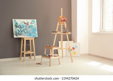 Interior of artist's workshop