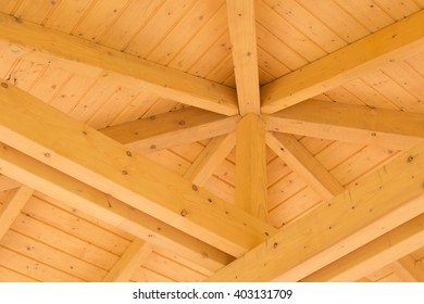 Interior beams on a wooden structure