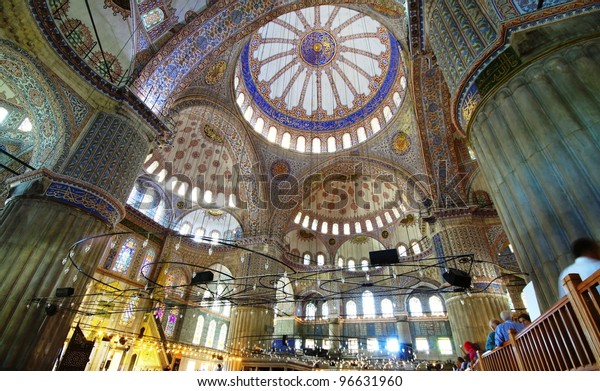 Interior Blue Mosque Sultanahmet Mosque Istanbul Stockfoto