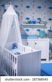 interior of boy's baby room