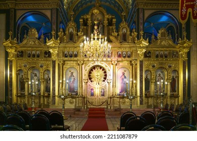 Interior Of Bulgarian Orthodox Church. - 23.01.2020 Balat, Istanbul, Turkey.