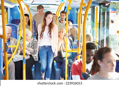 Interior Of Bus With Passengers - Powered by Shutterstock