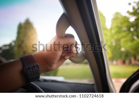 Interior car hand grip 