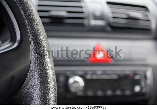 Interior of car with\
car stereo and\
dashboard