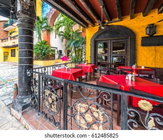 Interior Of The Caribbean, Tropical, Mexican Restaurant. Interior Design.