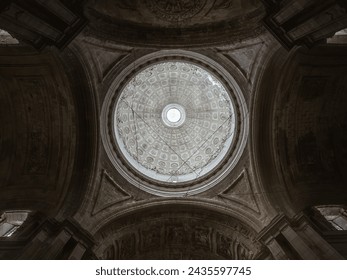 Interior of the Cathedral of Cadiz in Andalusia, Spain, marble column, catholic architecture - Powered by Shutterstock