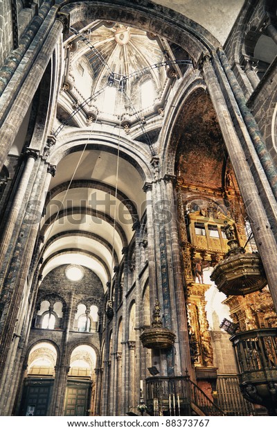 Interior Cathedral Santiago De Compostelathe Final Stock Photo Edit Now