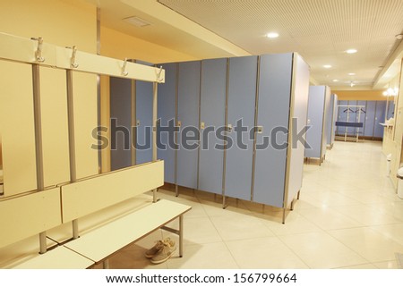 Interior of a checkroom