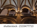 An interior of Chhatrapati Shivaji Maharaj Terminus railway station in Mumbai, India