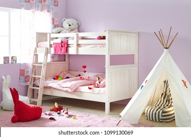 children's room with bunk bed