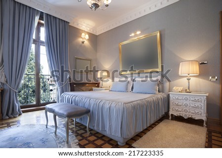 Interior of a classic style bedroom in luxury villa