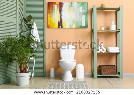 Interior of clean modern restroom