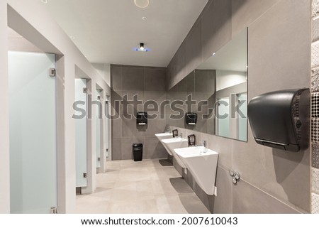 Interior of a clean public toilet