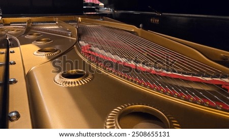 Interior close up of a grand piano