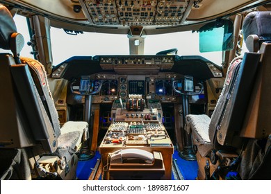 Interior of the cockpit Airplane	