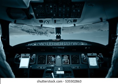 Inside Plane Pilot Cabin Images Stock Photos Vectors Shutterstock