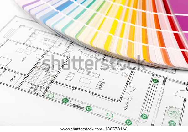 Interior Color Selection Paint Samples House Stock Photo