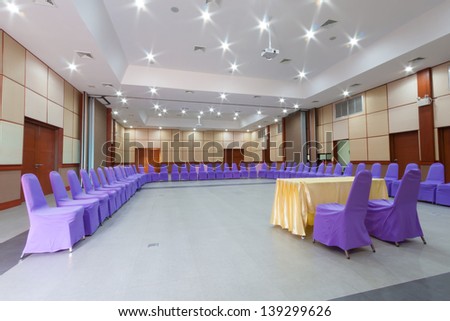 interior of conference hall setting for meeting group.
