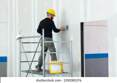 Innenausstattung, Gipskarton-Wand für Arbeiter.
