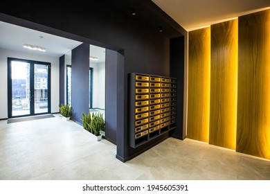 Interior of the corridor hall, apartment building
 - Shutterstock ID 1945605391