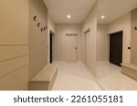 Interior of a corridor in a modern apartment in a new building