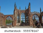 The interior  of Coventry Cathedral which was destroyed by bombing during World War II