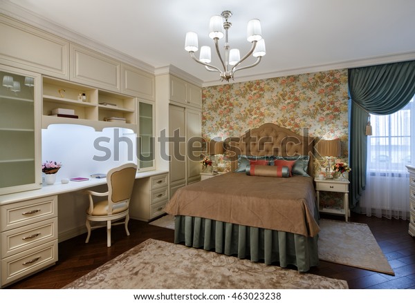 Interior Cozy Bedroom Vintage Style Large Royalty Free