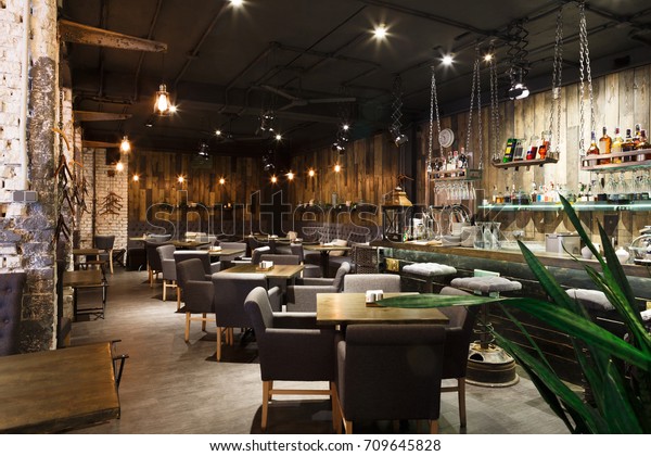 Interior Cozy Restaurant Contemporary Design Loft Stock Photo (Edit Now ...