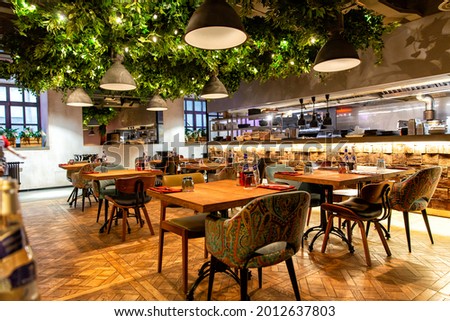 Interior of cozy restaurant in the modern style
