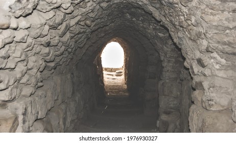 The interior of the Crusader Castle in Al-Karak ( or Kerak ) in Jordan