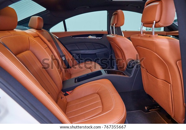 Interior Decoration Luxury Car Dark Brown Stock Photo Edit