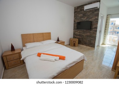 Interior Cozy Italian Bedroom Wooden Floor Stock Photo 1622453467 ...