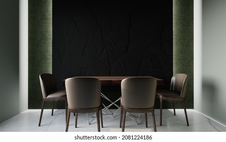 Interior design of a dining room with a dining area for several persons - Powered by Shutterstock