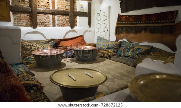 Interior Design Middle Eastern Moroccan Restaurant Stock