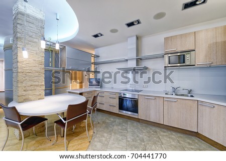 Interior Design Modern Kitchen New House Stock Image