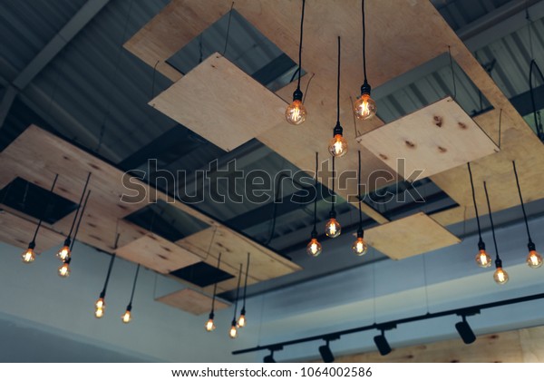 Interior Design Modern Restaurant Ceiling Steampunk Stock Image