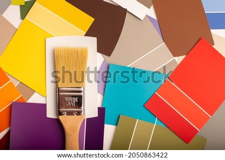 Interior design paint samples. Colour pallette reference for home renovations. Paint chips