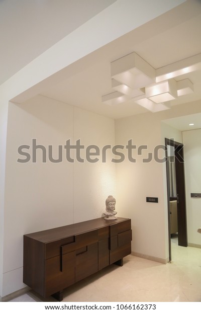 Interior Design Photography Corner Table Ceiling Stock Photo