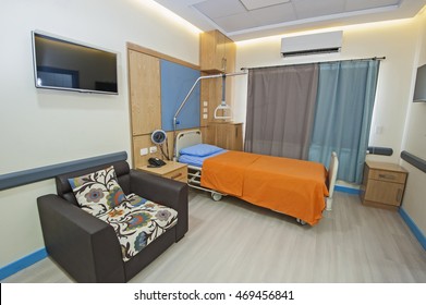 Interior Design Of A Private Ward Room In Hospital Medical Clinic Center