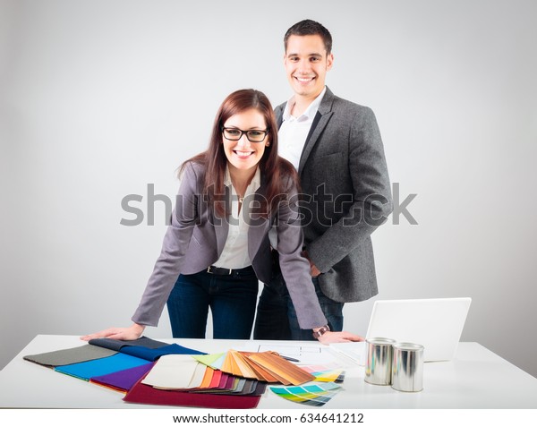 Interior Designer Team Their Desk Stock Photo Edit Now 634641212